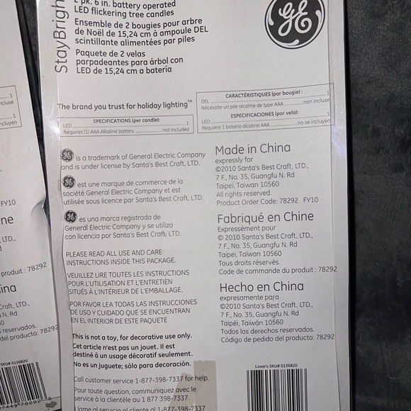 GE StayBright 2 pack 6 Inch battery operated LED flickering tree candles 6 Piece - Picture 11 of 12